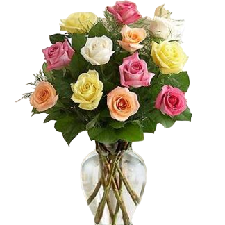 15 multi-colored roses | Flower Delivery Cheboksary