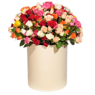 Mixed roses in a hatbox | Flower Delivery Cheboksary